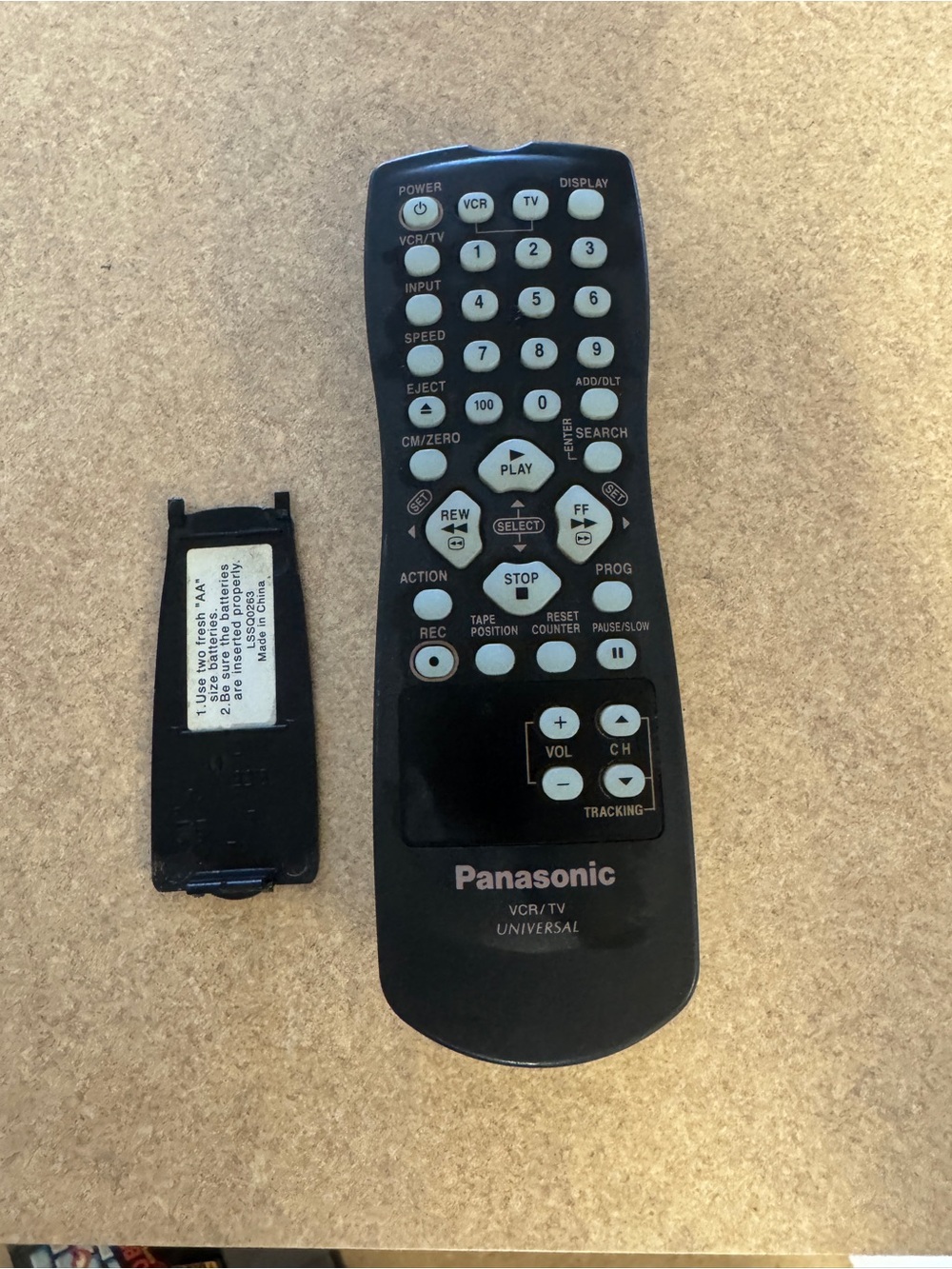 Panasonic TV/VCR Universal Remote Control Model LSSQ0263
